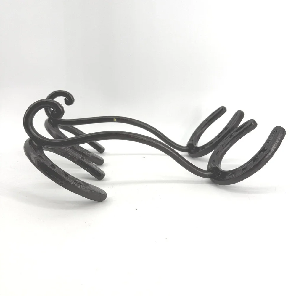 Horseshoe Wall Hooks Coat Hat Hanger Black Rustic Western Decor Set‎ of 2 Cabin